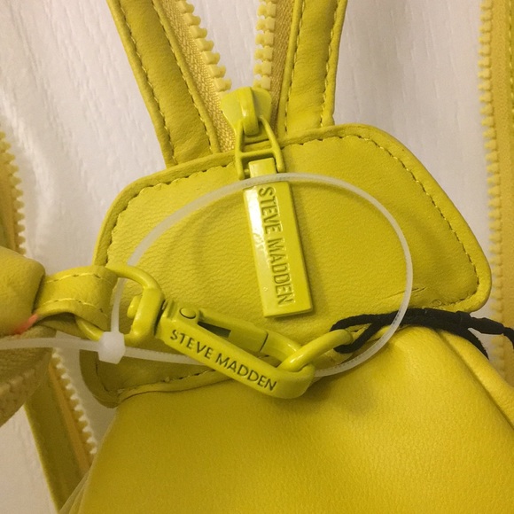 Steve Madden Yellow Puffy Leather Sling Backpack - Picture 13 of 17